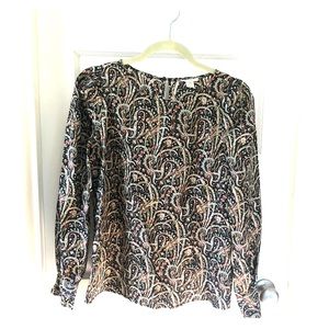 J. Crew Paisley Silk Blouse